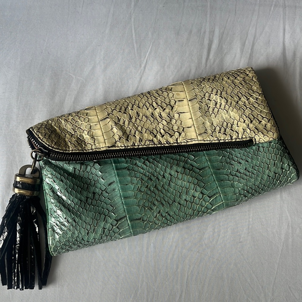 $1500! Derek Lam snake skin clutch bag